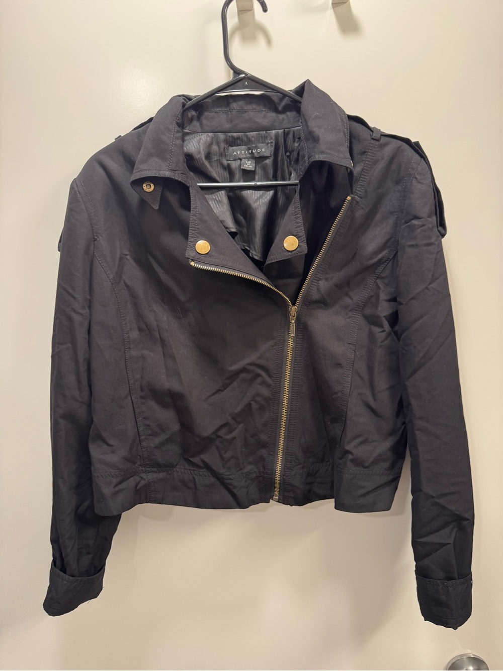 Women's Black Cropped Utility Blazer